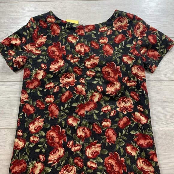 Maeve Anthropologie Rose Floral Print Short Sleeve Shift Dress - Picture 3 of 11